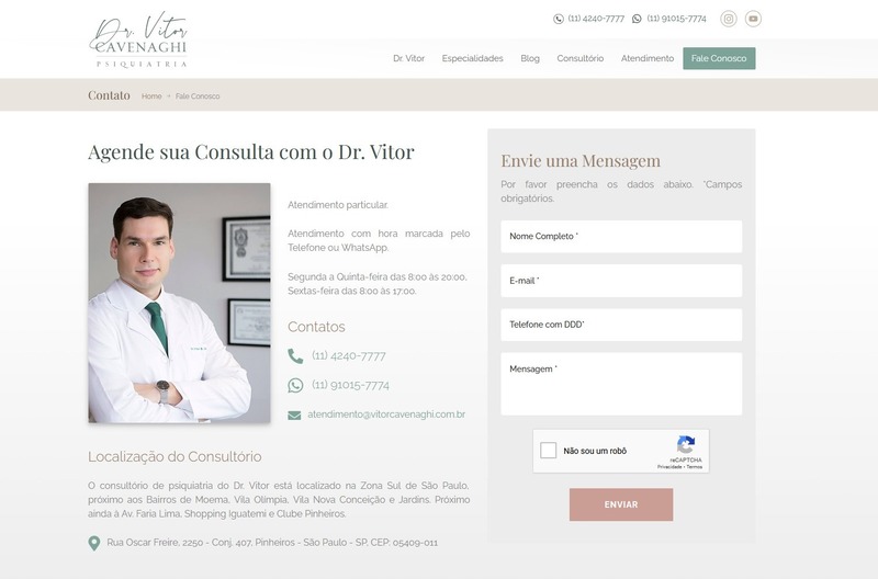 Site para Médicos Dr. Vitor
                      Cavenaghi