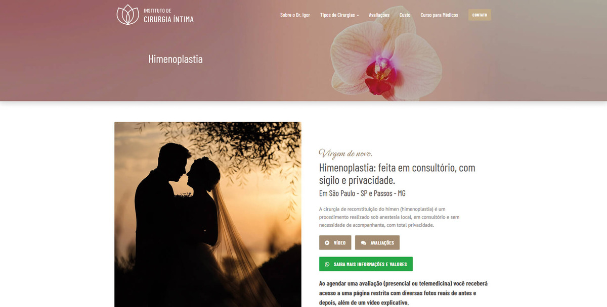 Site para Médicos Instituto de Cirurgia Intima