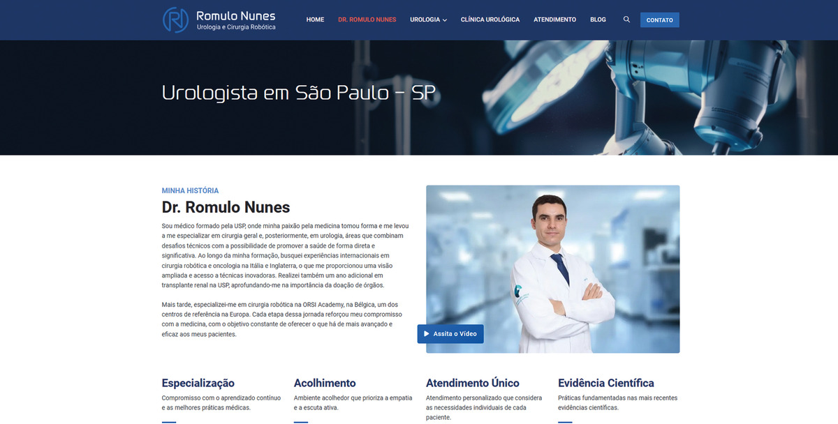 Site para Médicos Dr. Romulo
                      Nunes