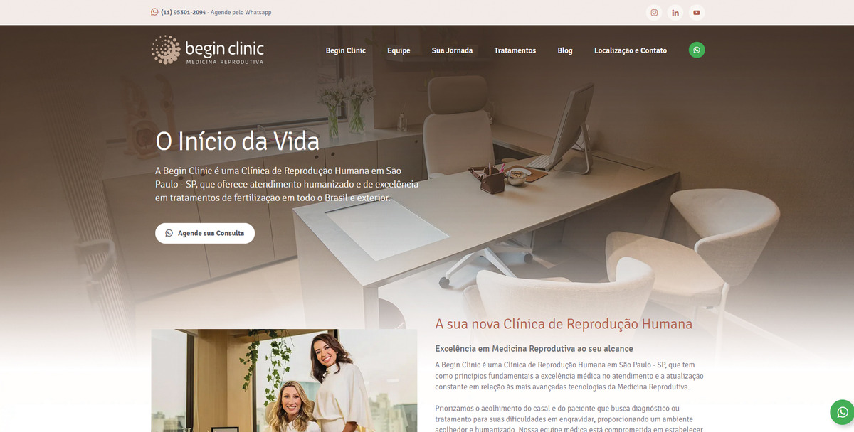 Site para Médicos Begin Clinic