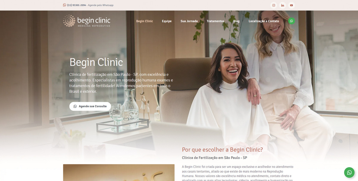 Site para Médicos Begin Clinic