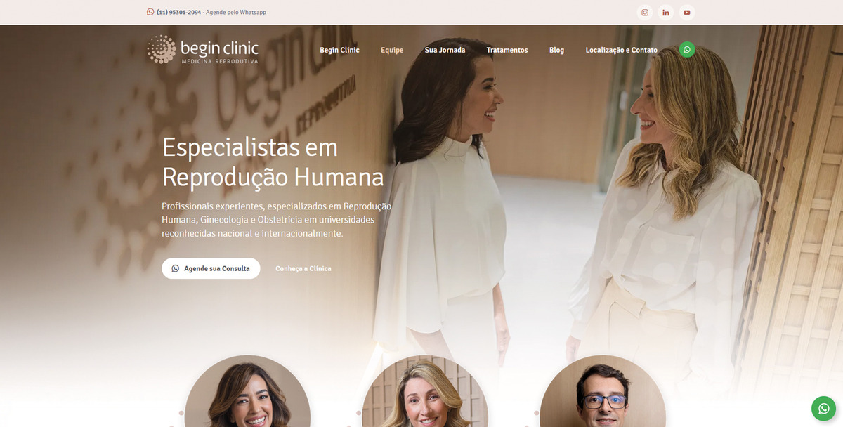 Site para Médicos Begin Clinic