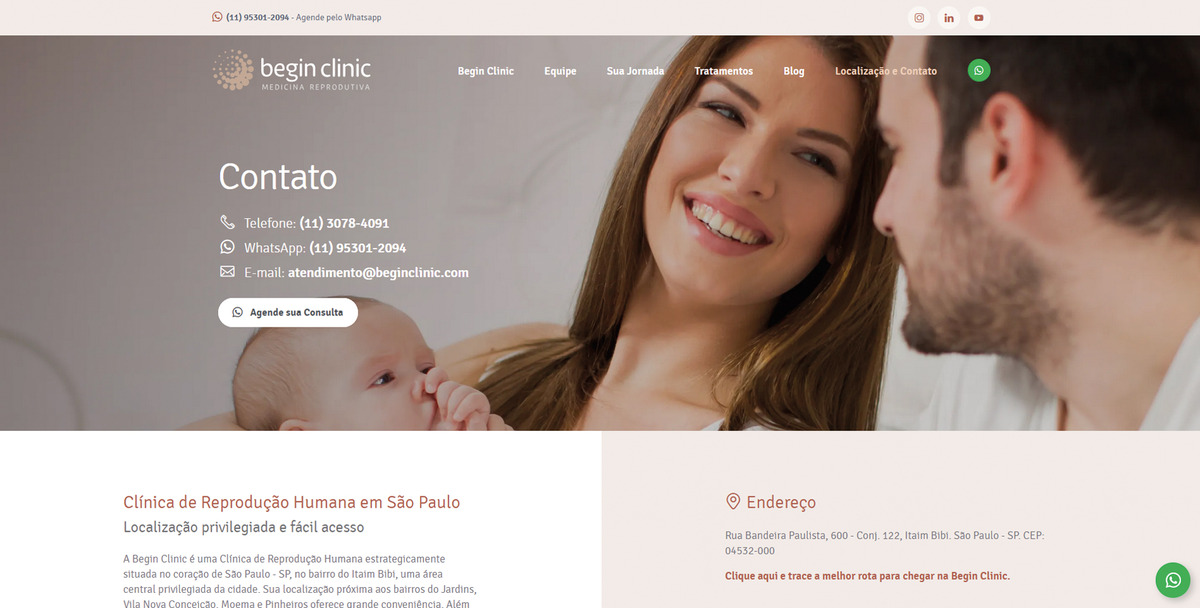 Site para Médicos Begin Clinic