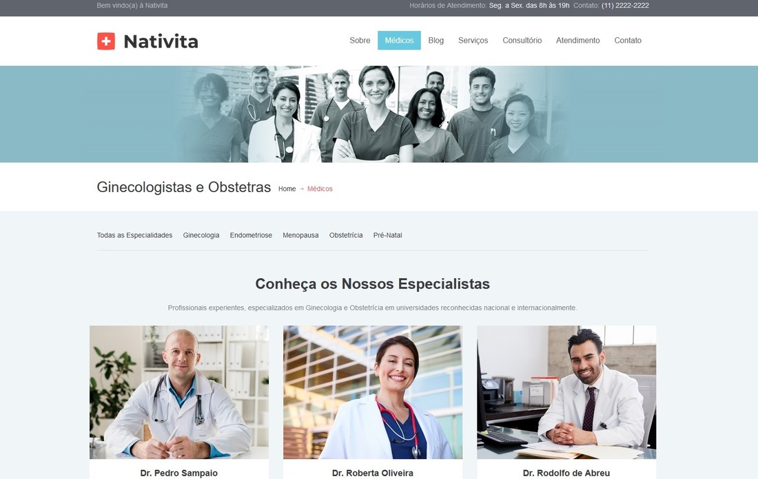 Site para Médicos Clínica
                      Nativita