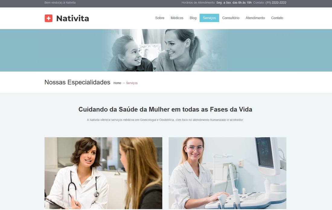 Site para Médicos Clínica
                      Nativita