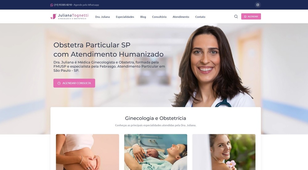 Site para Médicos Dra. Juliana
                      Tognetti