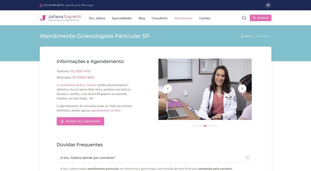 Site para Médicos Dra. Juliana
                      Tognetti