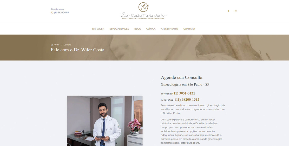 Site para Médicos Dr. Wiler
                      Costa