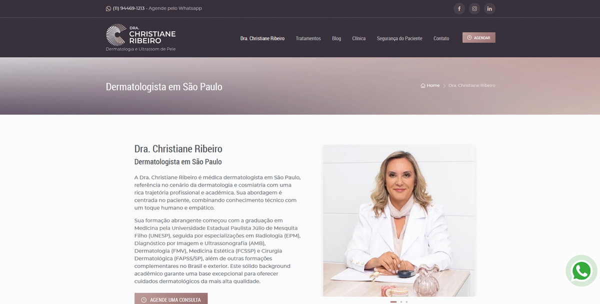 Site para Médicos Dra. Christiane
                      Ribeiro