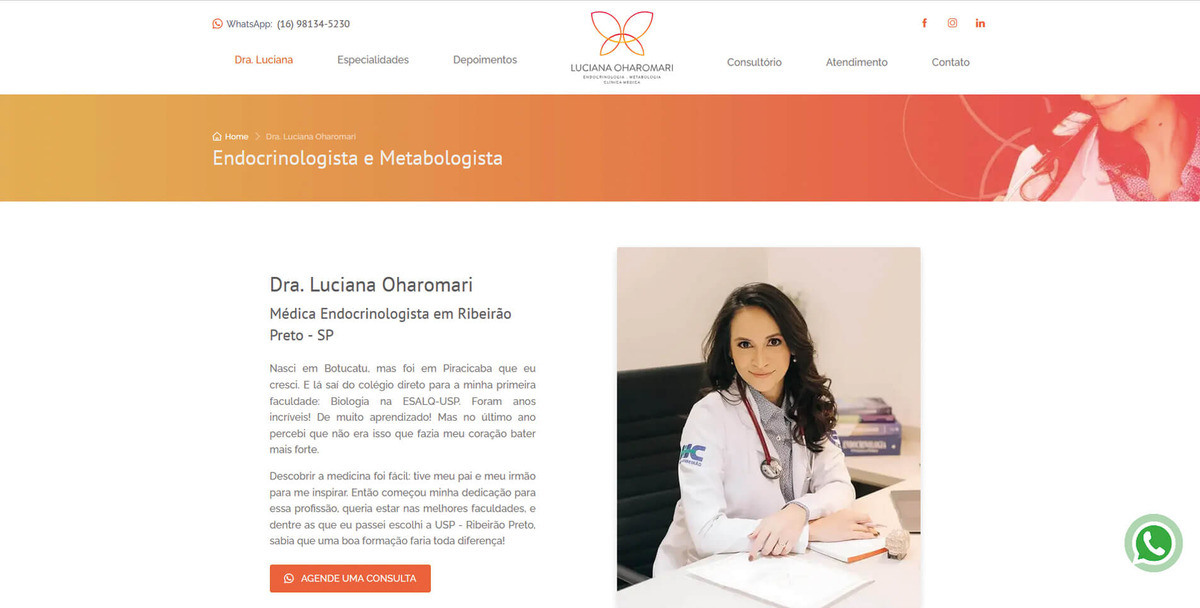 Site para Médicos Dra. Luciana
                      Oharomari