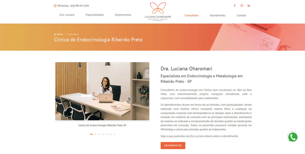 Site para Médicos Dra. Luciana
                      Oharomari