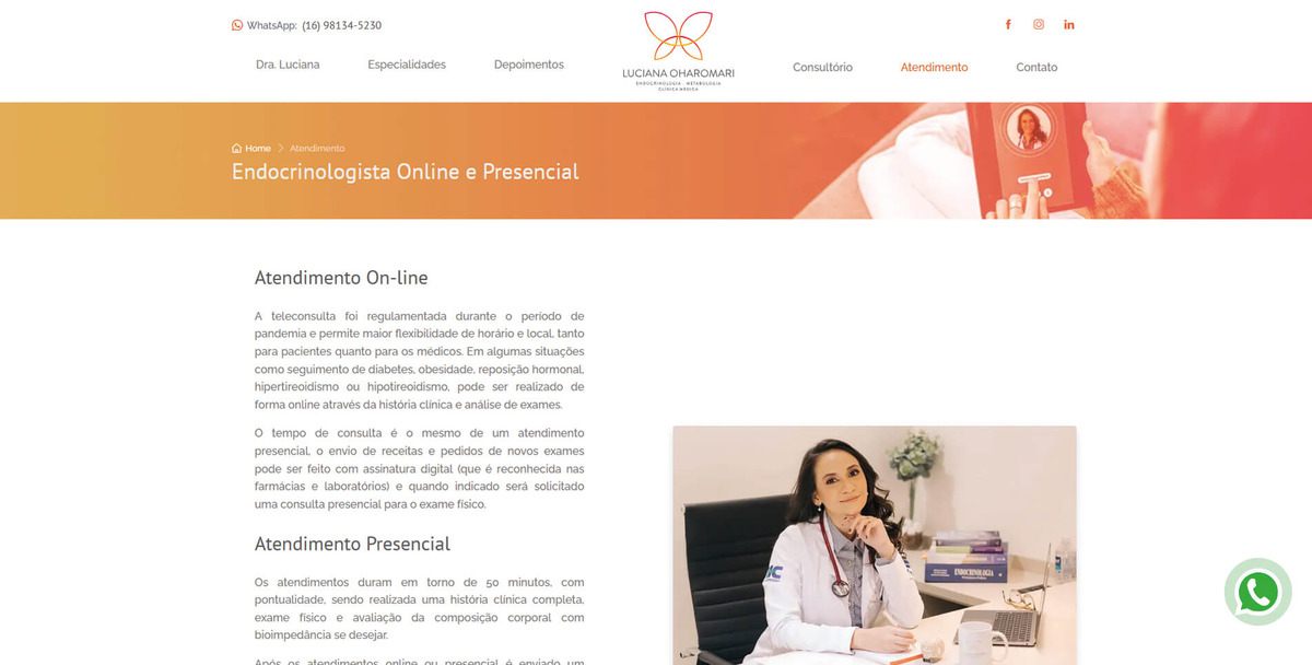 Site para Médicos Dra. Luciana
                      Oharomari