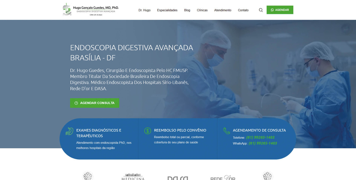 Site para Médicos Dr. Hugo
                      Guedes