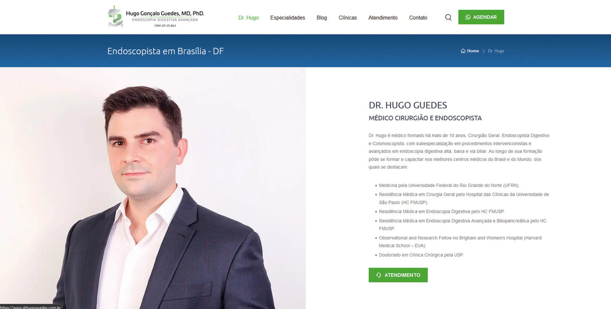 Site para Médicos Dr. Hugo
                      Guedes