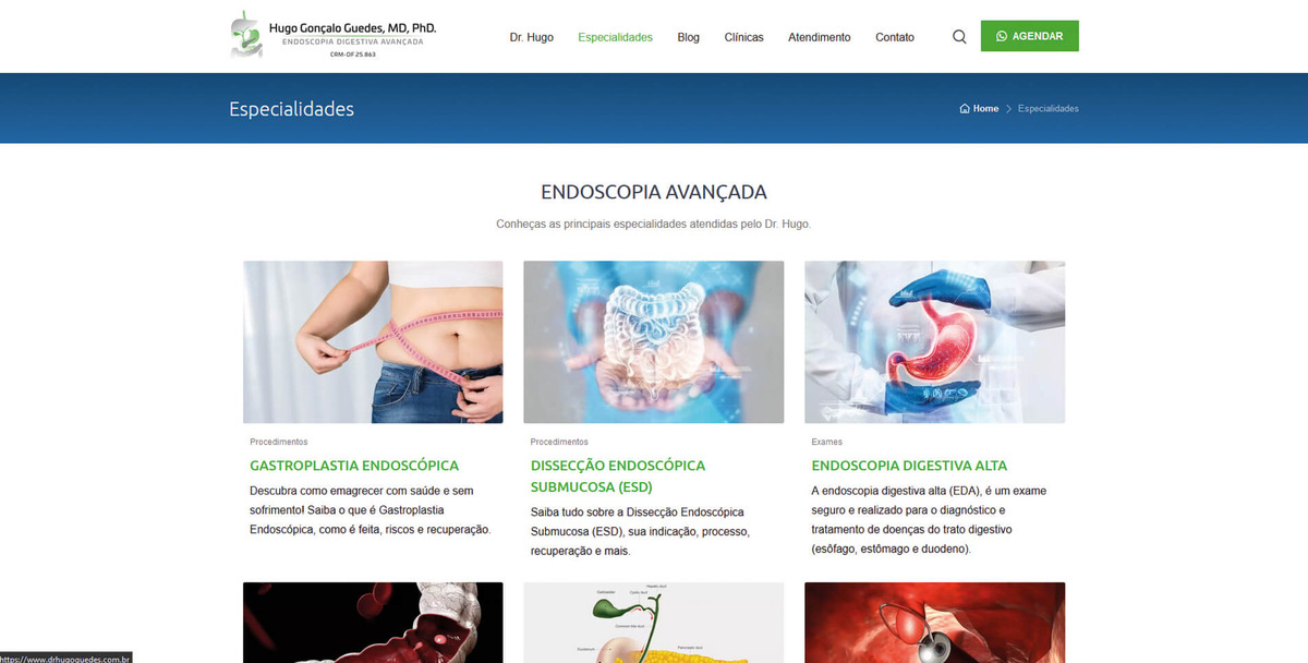 Site para Médicos Dr. Hugo
                      Guedes