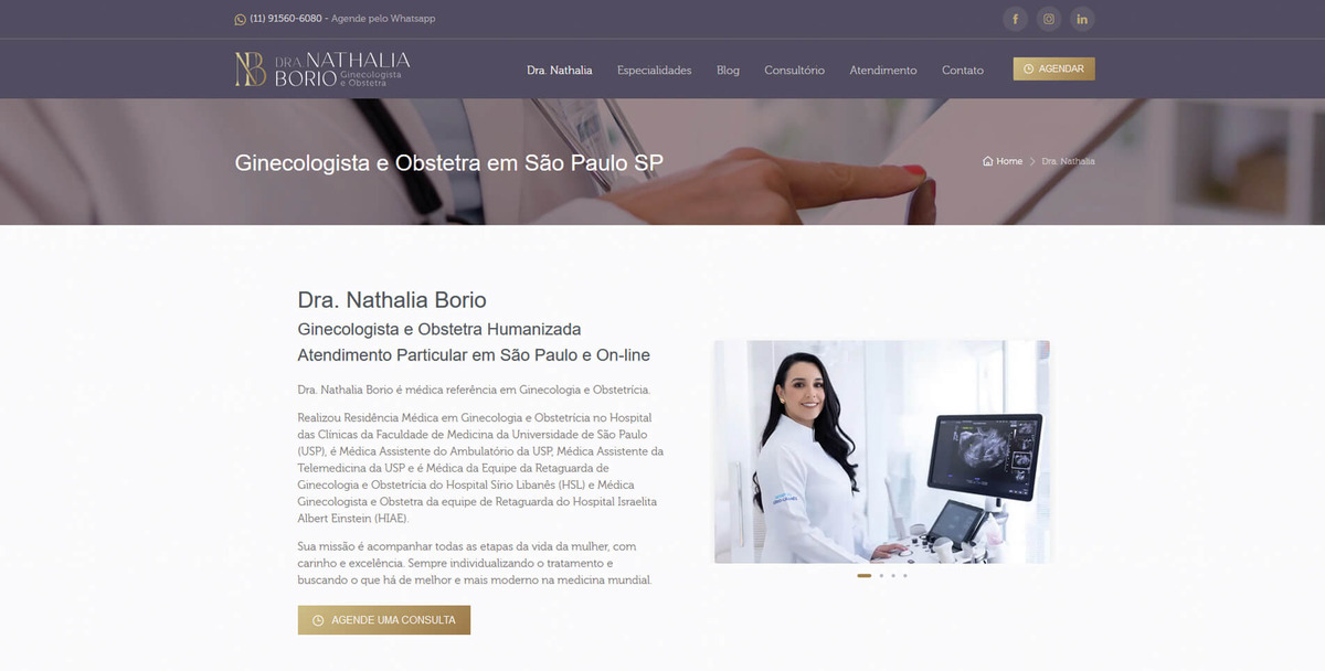 Site para Médicos Dra. Nathalia
                      Borio