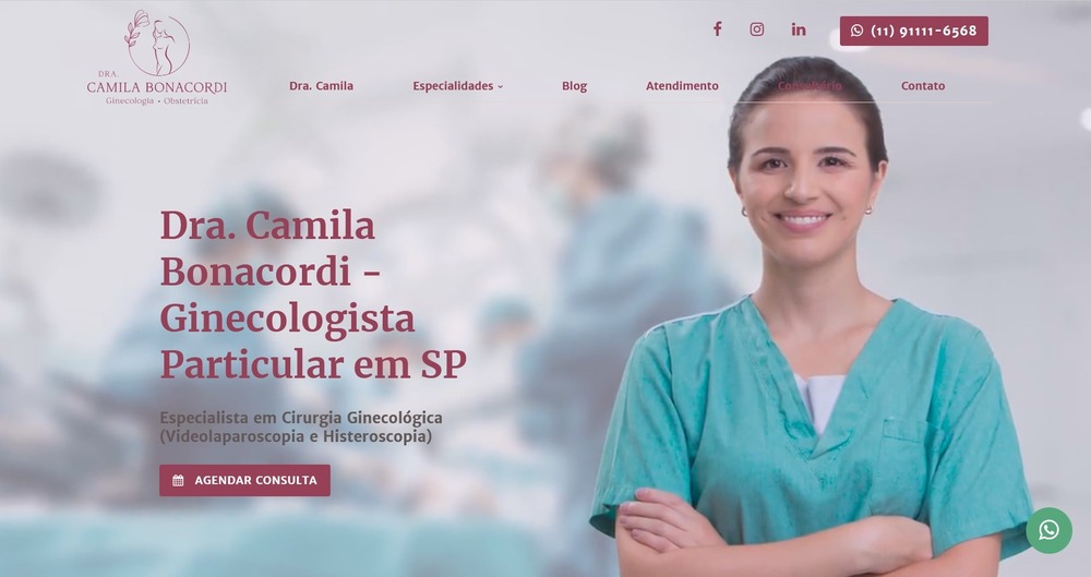 Site para Médicos Dra. Camila
                      Bonacordi