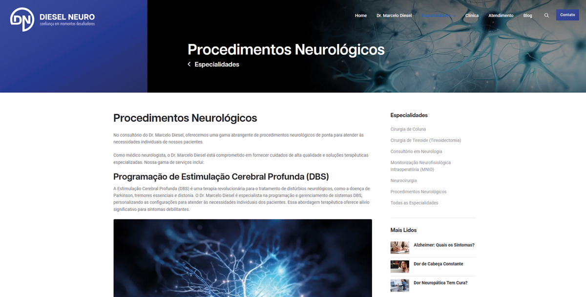 Site para Médicos Dr. Diesel
                      Neuro