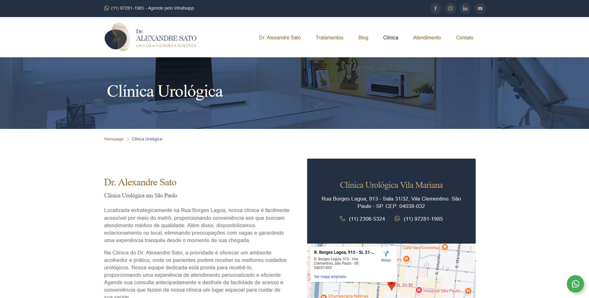 Site para Médicos Dr. Alexandre
                      Sato