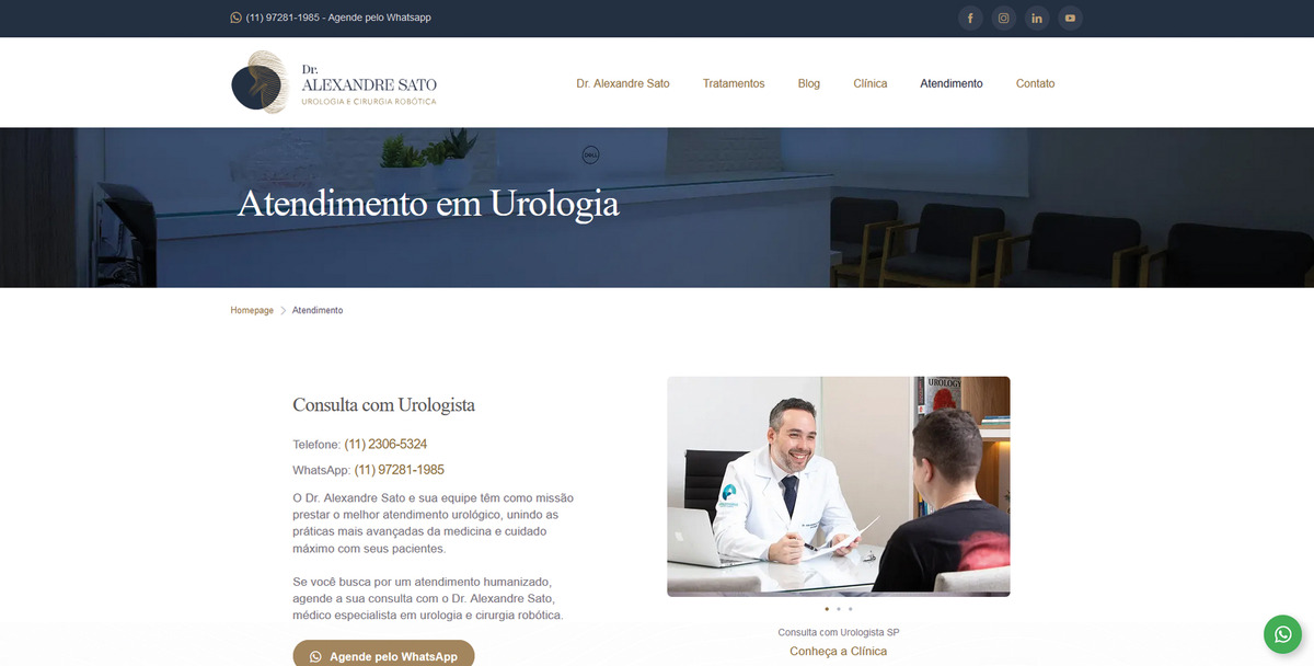 Site para Médicos Dr. Alexandre
                      Sato