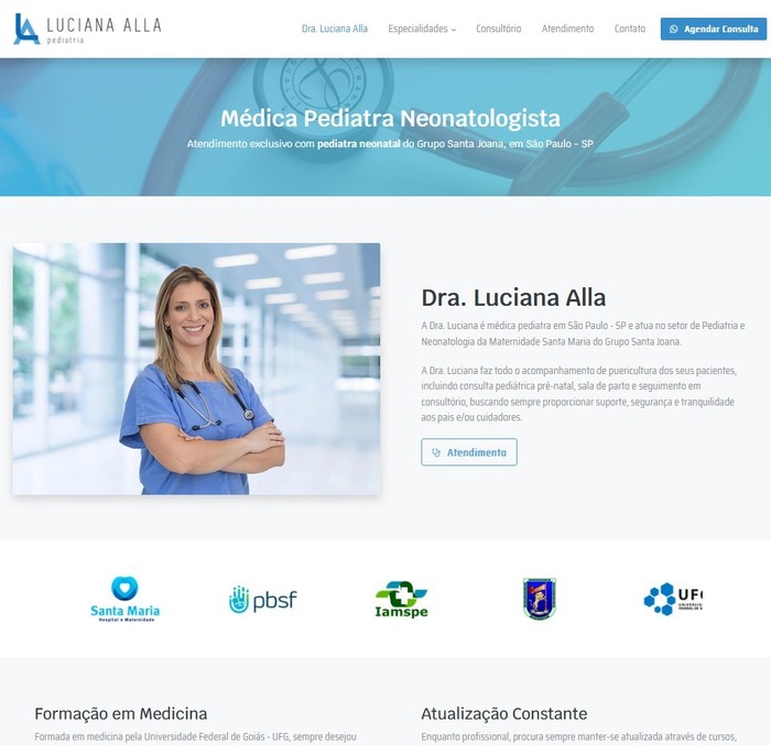 Site para Médicos Dra. Luciana
                      Alla