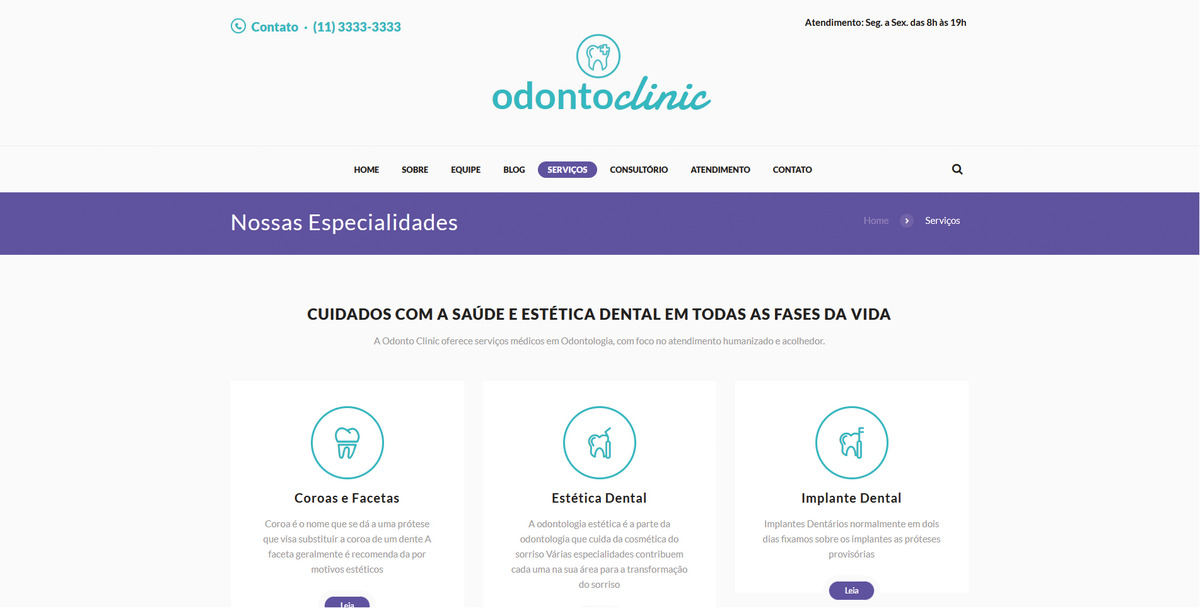 Site para Médicos Odonto Clinic