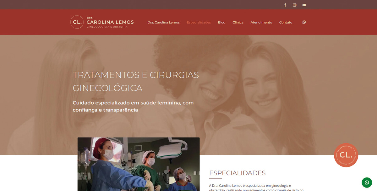 Site para Médicos Dra. Carolina
                      Lemos