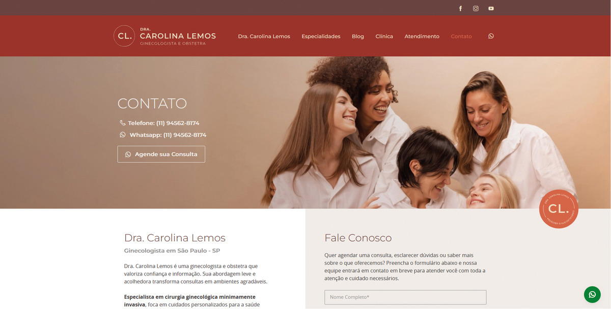 Site para Médicos Dra. Carolina
                      Lemos